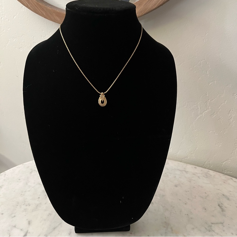 CHRISTIAN DIOR Teardrop Pendant Necklace